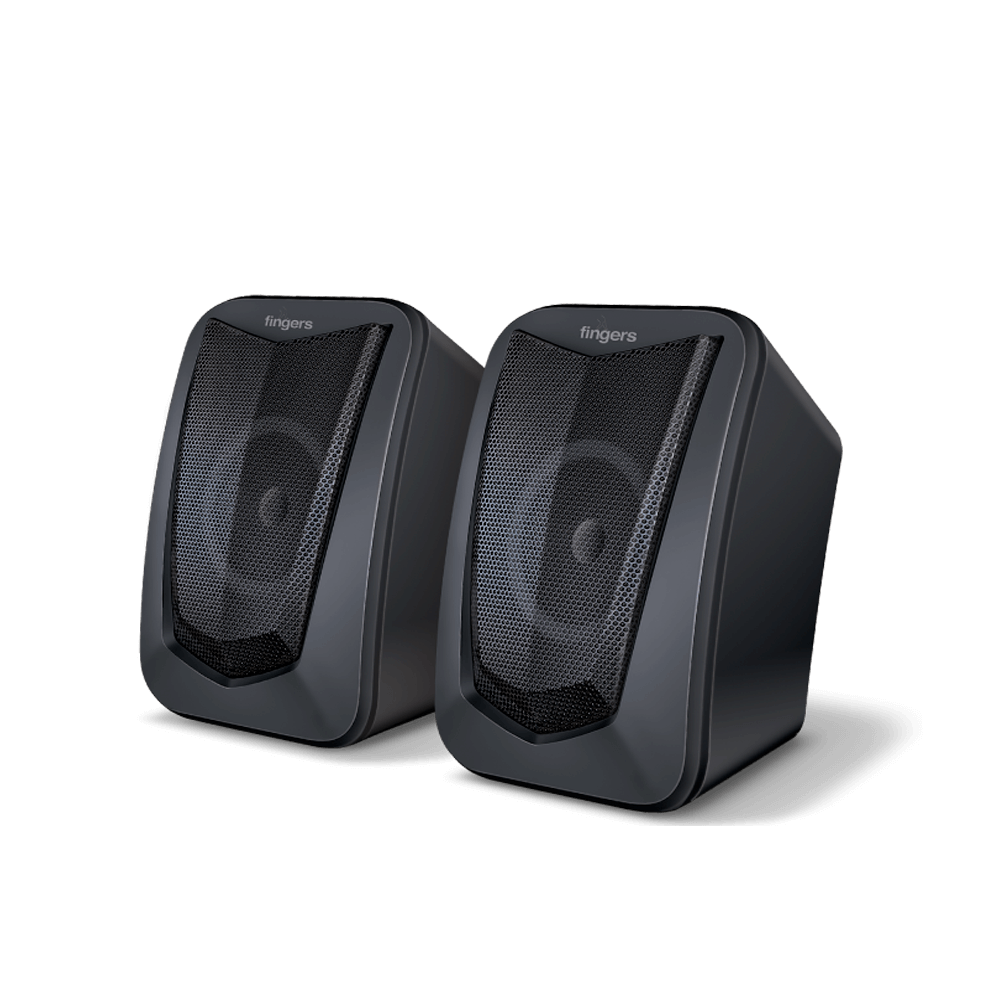 FINGERS FunBeats USB Multimedia Speaker (6 W 2.0 Channel | Volume Controller | Powerful Bass | Black Standard)