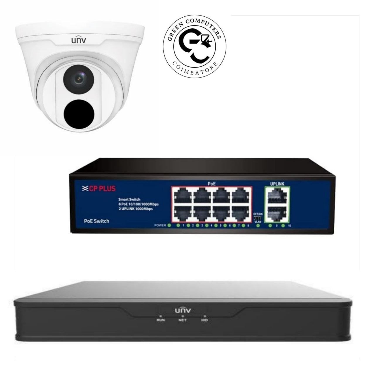 1Nos // UNV CCTV IP WITH NVR //  24*7  - COMBO