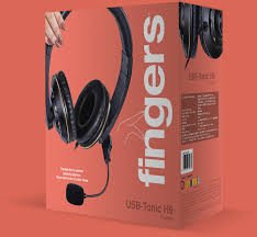 FINGERS USB-Tonic H9 Wired On-Ear Headset with Adjustable Mic