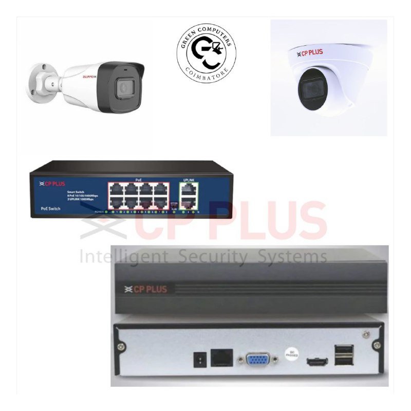 2Nos // CP PLUS CCTV IP WITH NVR //  24*7  - COMBO